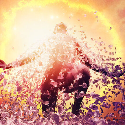 Man rising from the ashes, energy, aura, power,reincarnation